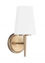 Generation Lighting - Seagull US 4140401-848 - Driscoll contemporary 1-light indoor dimmable bath vanity wall sconce in satin brass gold finish wit