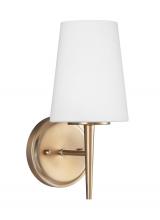 Generation Lighting - Seagull US 4140401EN3-848 - Driscoll contemporary 1-light LED indoor dimmable bath vanity wall sconce in satin brass gold finish
