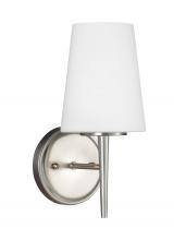Generation Lighting - Seagull US 4140401EN3-962 - Driscoll contemporary 1-light LED indoor dimmable bath vanity wall sconce in brushed nickel silver f