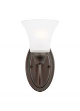 Generation Lighting - Seagull US 41806EN3-710 - Holman traditional 1-light LED indoor dimmable bath vanity wall sconce in bronze finish with satin e