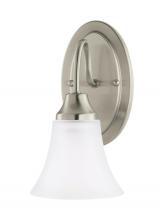 Generation Lighting - Seagull US 41806EN3-962 - Holman traditional 1-light LED indoor dimmable bath vanity wall sconce in brushed nickel silver fini
