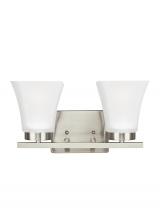 Generation Lighting - Seagull US 4411602EN3-962 - Bayfield contemporary 2-light LED indoor dimmable bath vanity wall sconce in brushed nickel silver f
