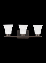 Generation Lighting - Seagull US 4411603-710 - Bayfield contemporary 3-light indoor dimmable bath vanity wall sconce in bronze finish with satin et