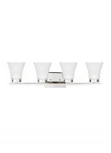 Generation Lighting - Seagull US 4411604EN3-05 - Bayfield contemporary 4-light LED indoor dimmable bath vanity wall sconce in chrome silver finish wi