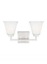 Generation Lighting - Seagull US 4413702EN3-962 - Ellis Harper transitional 2-light indoor dimmable bath vanity wall sconce in brushed nickel silver f