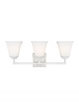 Generation Lighting - Seagull US 4413703EN3-962 - Ellis Harper transitional 3-light indoor dimmable bath vanity wall sconce in brushed nickel silver f