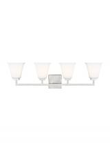 Generation Lighting - Seagull US 4413704-962 - Ellis Harper classic 4-light indoor dimmable bath vanity wall sconce in brushed nickel silver finish