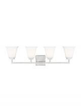 Generation Lighting - Seagull US 4413704EN3-962 - Ellis Harper transitional 4-light indoor dimmable bath vanity wall sconce in brushed nickel silver f