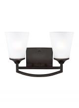 Generation Lighting - Seagull US 4424502-710 - Hanford traditional 2-light indoor dimmable bath vanity wall sconce in bronze finish with satin etch