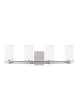 Generation Lighting - Seagull US 4424604-962 - Alturas contemporary 4-light indoor dimmable bath vanity wall sconce in brushed nickel silver finish