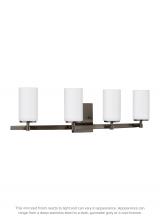 Generation Lighting - Seagull US 4424604EN3-778 - Alturas contemporary 4-light LED indoor dimmable bath vanity wall sconce in brushed oil rubbed bronz