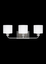 Generation Lighting - Seagull US 4428803-962 - Canfield modern 3-light indoor dimmable bath vanity wall sconce in brushed nickel silver finish with