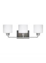 Generation Lighting - Seagull US 4428803EN3-962 - Canfield modern 3-light LED indoor dimmable bath vanity wall sconce in brushed nickel silver finish