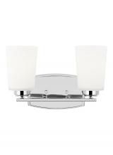 Generation Lighting - Seagull US 4428902-05 - Franport transitional 2-light indoor dimmable bath vanity wall sconce in chrome silver finish with e