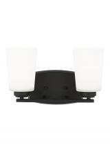 Generation Lighting - Seagull US 4428902-112 - Franport transitional 2-light indoor dimmable bath vanity wall sconce in midnight black finish with