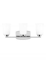 Generation Lighting - Seagull US 4428903EN3-05 - Franport transitional 3-light LED indoor dimmable bath vanity wall sconce in chrome silver finish wi