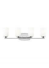 Generation Lighting - Seagull US 4428904-05 - Franport transitional 4-light indoor dimmable bath vanity wall sconce in chrome silver finish with e