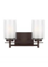 Generation Lighting - Seagull US 4437302-710 - Elmwood Park traditional 2-light indoor dimmable bath vanity wall sconce in bronze finish with satin