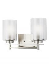 Generation Lighting - Seagull US 4437302-962 - Elmwood Park traditional 2-light indoor dimmable bath vanity wall sconce in brushed nickel silver fi