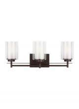 Generation Lighting - Seagull US 4437303-710 - Elmwood Park traditional 3-light indoor dimmable bath vanity wall sconce in bronze finish with satin