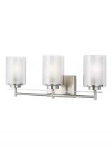 Generation Lighting - Seagull US 4437303-962 - Elmwood Park traditional 3-light indoor dimmable bath vanity wall sconce in brushed nickel silver fi