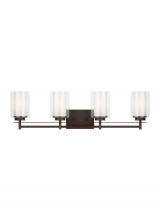 Generation Lighting - Seagull US 4437304-710 - Elmwood Park traditional 4-light indoor dimmable bath vanity wall sconce in bronze finish with satin