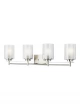 Generation Lighting - Seagull US 4437304EN3-962 - Elmwood Park traditional 4-light LED indoor dimmable bath vanity wall sconce in brushed nickel silve