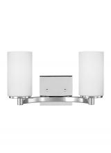 Generation Lighting - Seagull US 4439102EN3-05 - Hettinger transitional 2-light LED indoor dimmable bath vanity wall sconce in chrome silver finish w