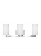Generation Lighting - Seagull US 4439103-05 - Hettinger transitional 3-light indoor dimmable bath vanity wall sconce in chrome silver finish with