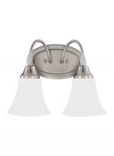 Generation Lighting - Seagull US 44806-962 - Holman traditional 2-light indoor dimmable bath vanity wall sconce in brushed nickel silver finish w