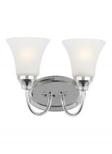 Generation Lighting - Seagull US 44806EN3-05 - Holman traditional 2-light LED indoor dimmable bath vanity wall sconce in chrome silver finish with
