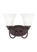 Generation Lighting - Seagull US 44806EN3-710 - Holman traditional 2-light LED indoor dimmable bath vanity wall sconce in bronze finish with satin e