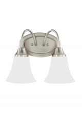 Generation Lighting - Seagull US 44806EN3-962 - Holman traditional 2-light LED indoor dimmable bath vanity wall sconce in brushed nickel silver fini