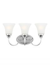 Generation Lighting - Seagull US 44807-05 - Holman traditional 3-light indoor dimmable bath vanity wall sconce in chrome silver finish with sati