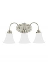 Generation Lighting - Seagull US 44807-962 - Holman traditional 3-light indoor dimmable bath vanity wall sconce in brushed nickel silver finish w