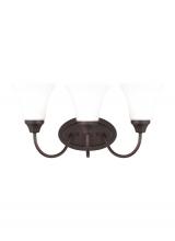 Generation Lighting - Seagull US 44807EN3-710 - Holman traditional 3-light LED indoor dimmable bath vanity wall sconce in bronze finish with satin e