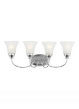 Generation Lighting - Seagull US 44808-05 - Holman traditional 4-light indoor dimmable bath vanity wall sconce in chrome silver finish with sati