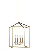Generation Lighting - Seagull US 5115004-848 - Perryton transitional 4-light indoor dimmable medium ceiling pendant hanging chandelier light in sat
