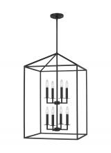 Generation Lighting - Seagull US 5115008-112 - Perryton transitional 8-light indoor dimmable large ceiling pendant hanging chandelier light in midn