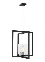 Generation Lighting - Seagull US 5141501-112 - Mitte transitional 1-light indoor dimmable ceiling hanging single pendant light in midnight black fi