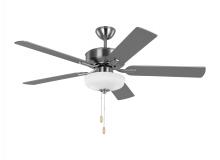 Generation Lighting - Seagull US 5LD52BSD - Linden 52'' traditional dimmable LED indoor brushed steel silver ceiling fan with light kit