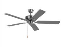 Generation Lighting - Seagull US 5LD52BS - Linden 52'' traditional indoor brushed steel silver ceiling fan with reversible motor