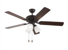 Generation Lighting - Seagull US 5LD52BZF - Linden 52 Inch Traditional Indoor Bronze LED Dimmable Dual Mount Hugger Ceiling Fan