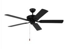 Generation Lighting - Seagull US 5LD52MBK - Linden 52'' traditional indoor midnight black ceiling fan with reversible motor