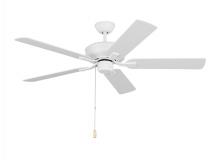 Generation Lighting - Seagull US 5LD52RZW - Linden 52'' traditional indoor matte white ceiling fan with reversible motor