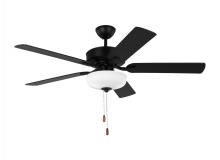 Generation Lighting - Seagull US 5LDDC52MBKD - Linden 52'' traditional dimmable LED indoor midnight black ceiling fan with light kit and re