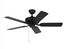Generation Lighting - Seagull US 5LDO44MBK - Linden 44'' traditional indoor/outdoor midnight black ceiling fan with reversible motor