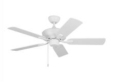Generation Lighting - Seagull US 5LDO44RZW - Linden 44'' traditional indoor/outdoor matte white ceiling fan with reversible motor