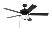 Generation Lighting - Seagull US 5LDO52MBKD - Linden 52'' traditional dimmable LED indoor/outdoor midnight black ceiling fan with light ki