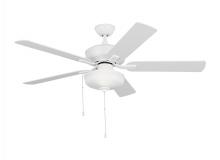 Generation Lighting - Seagull US 5LDO52RZWD - Linden 52'' traditional dimmable LED indoor/outdoor matte white ceiling fan with light kit a
